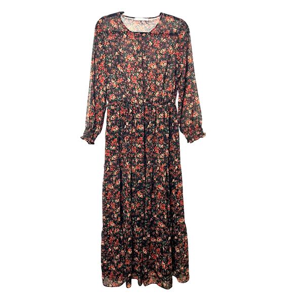 VIOLETA by MNG MANGO Floral Maxi Dress Size 10 Boho Hippie - Picture 1 of 8
